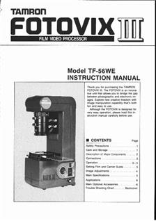 Tamron Fotovix 3 manual. Camera Instructions.